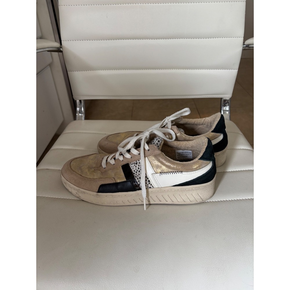Gola Grandslam Mode Womens Sneakers Gold Tan Animal Print CLB218 Size 10